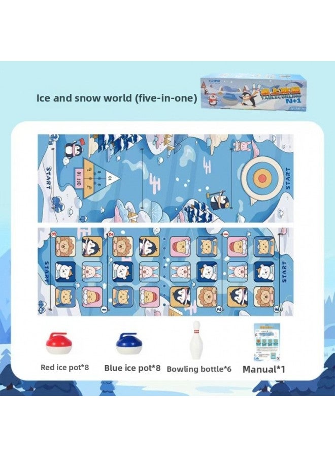 Table Games, Table Curling, Ice Hockey, Five-In-One Curling, Bowling, Exercise, Parent-Child Interactive Games, Children's Toys